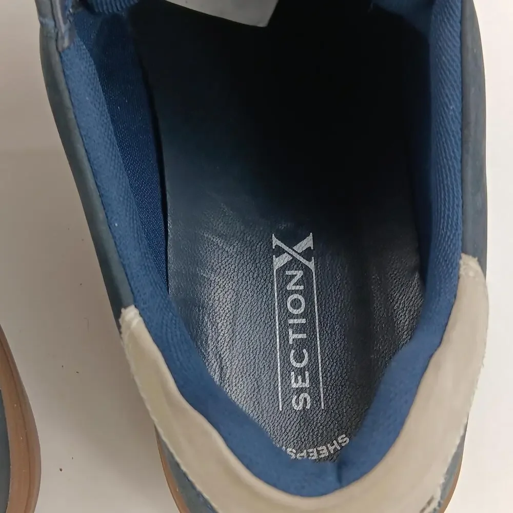 Section X Shoes Mens Size 12 Blue Leather Casual Lace Up Sneakers 641SX0010